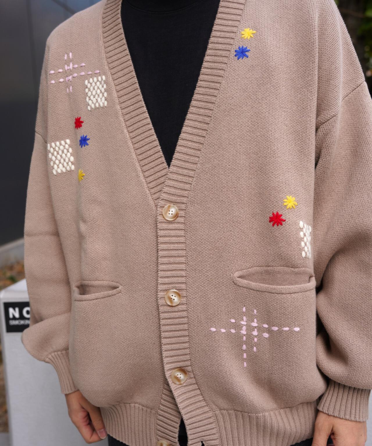 B omnivore/ビーオムニボー　HAND STITCH CARDIGAN ハンドステッチカーディガン