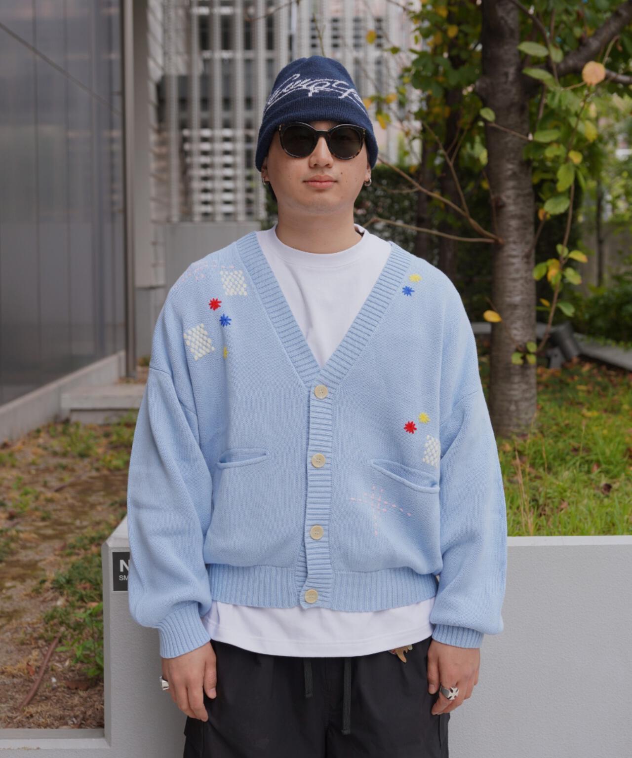 B omnivore/ビーオムニボー　HAND STITCH CARDIGAN ハンドステッチカーディガン