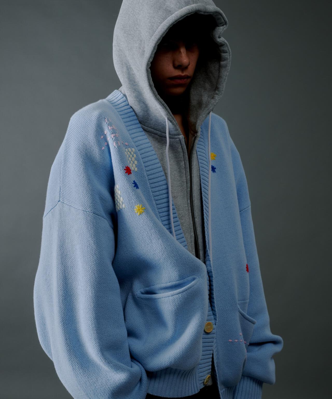 B omnivore/ビーオムニボー HAND STITCH CARDIGAN ハンドステッチ