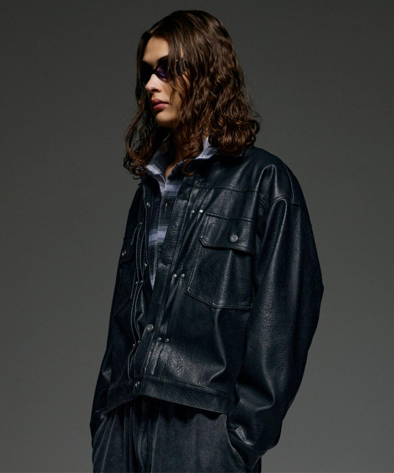 B omnivore/ビーオムニボー　FAUX LEATHER BLOUSON
