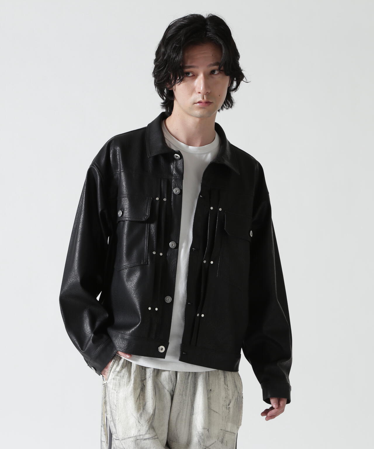 B omnivore/ビーオムニボー FAUX LEATHER BLOUSON | BEAVER（ビーバー