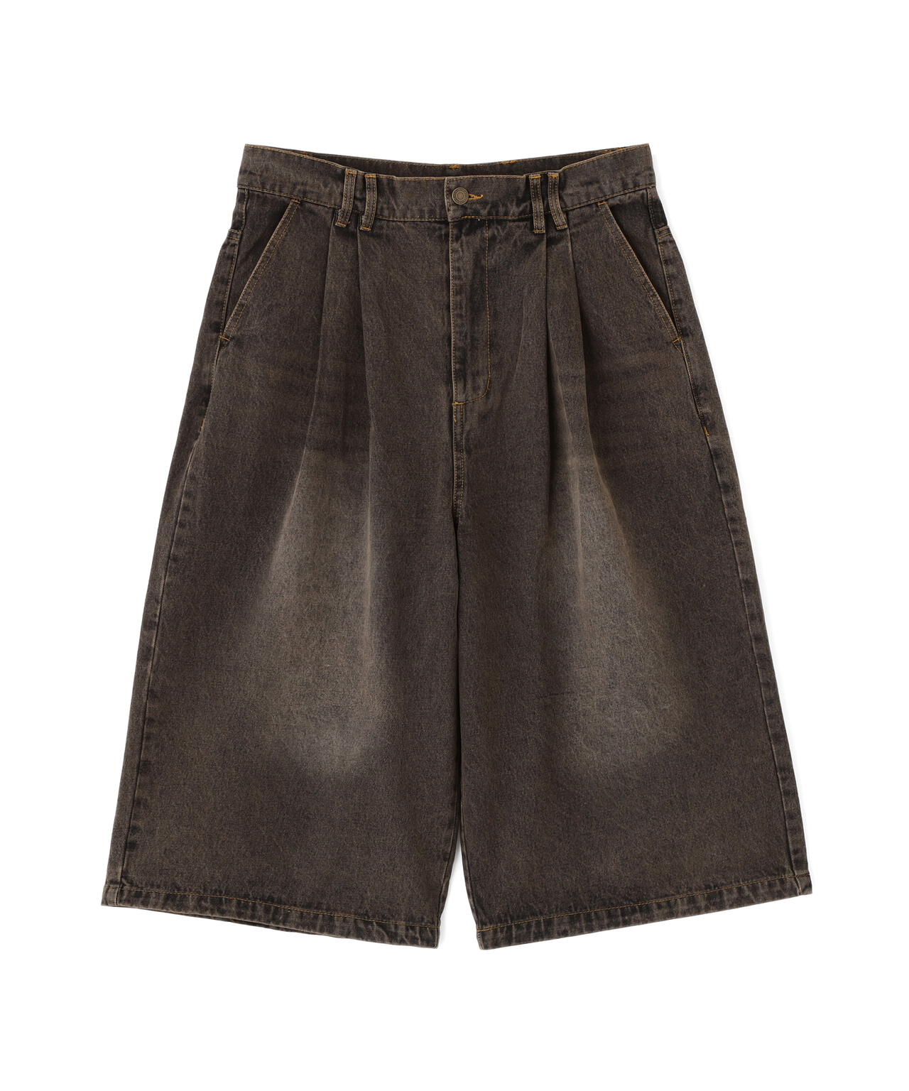 B omnivore/ビーオムニボー　TUCK DENIM SHORTS タックデニムショーツ