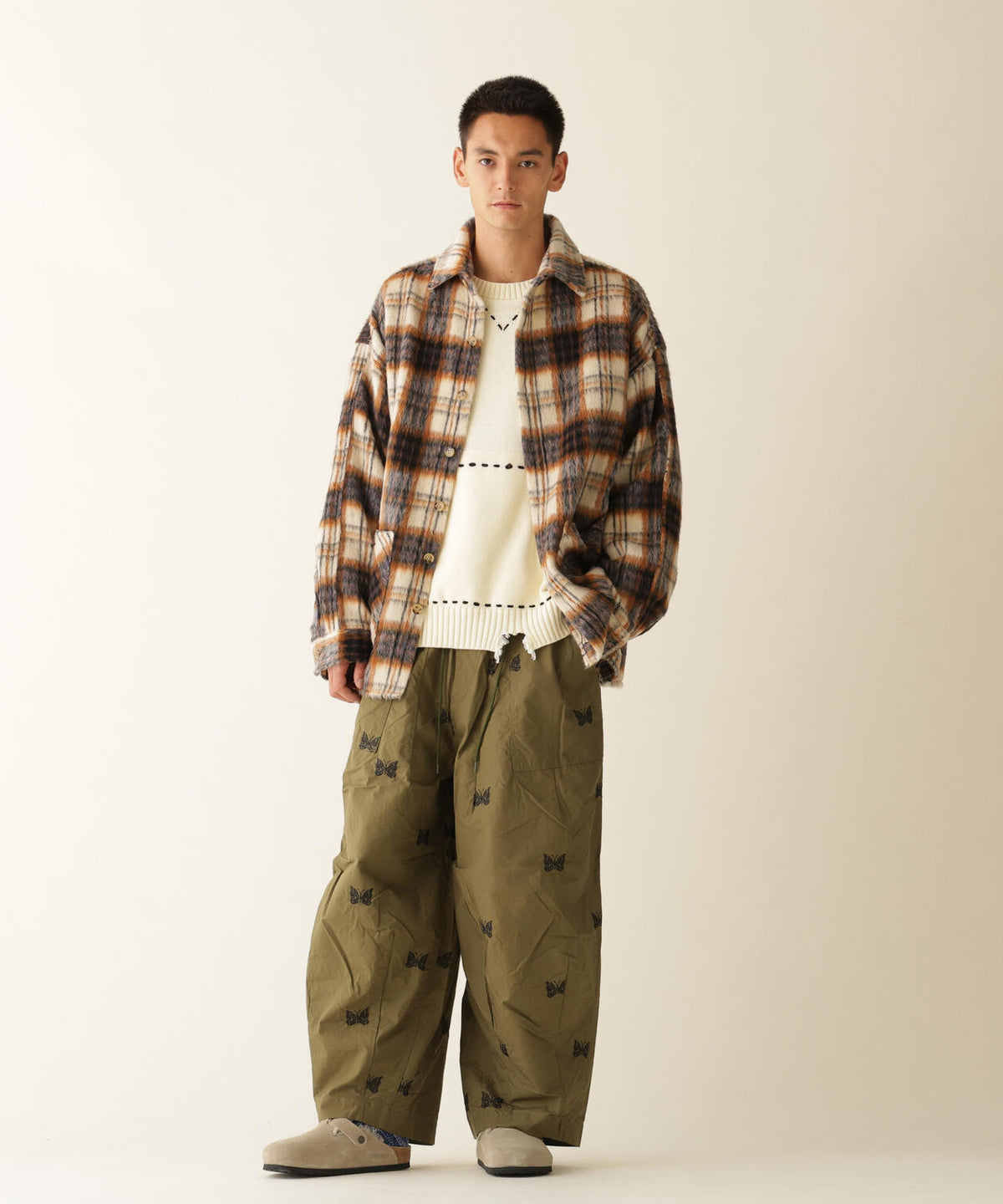 B omnivore / ビーオムニボー　SHAGGY SHIRT CHECK シャギーシャツチェック