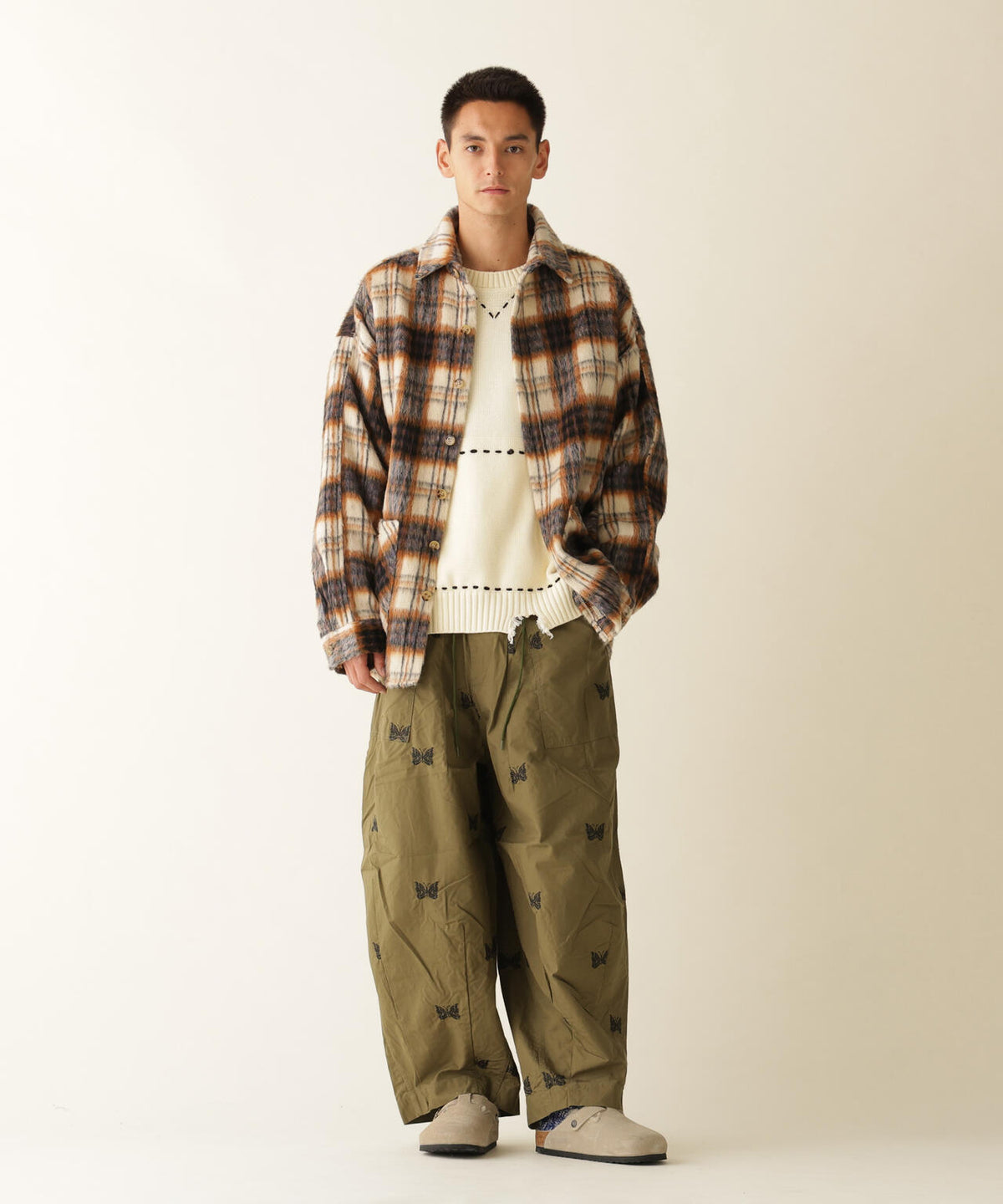 B omnivore / ビーオムニボー　SHAGGY SHIRT CHECK シャギーシャツチェック