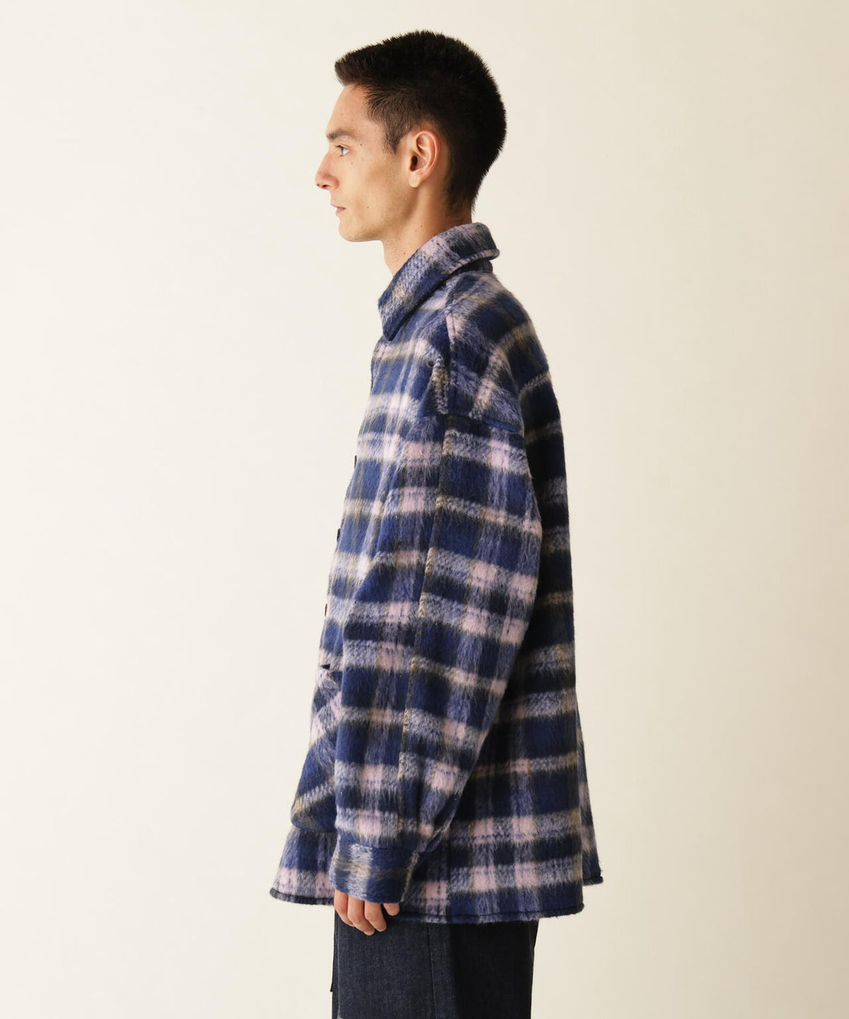 B omnivore / ビーオムニボー　SHAGGY SHIRT CHECK シャギーシャツチェック