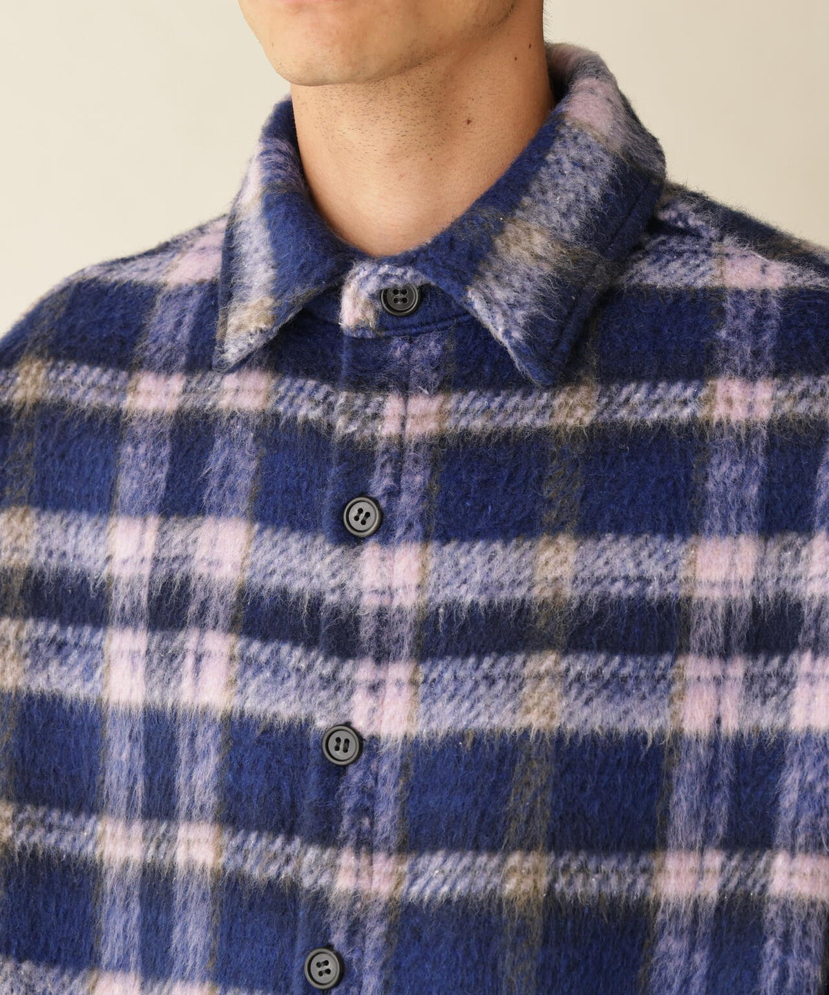 B omnivore / ビーオムニボー　SHAGGY SHIRT CHECK シャギーシャツチェック