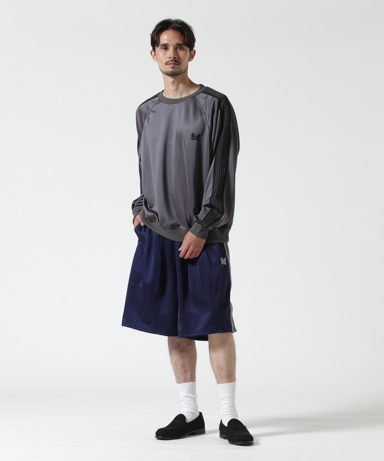 Needles/ニードルズ　別注Track Crew Neck Shirt - Poly Smooth