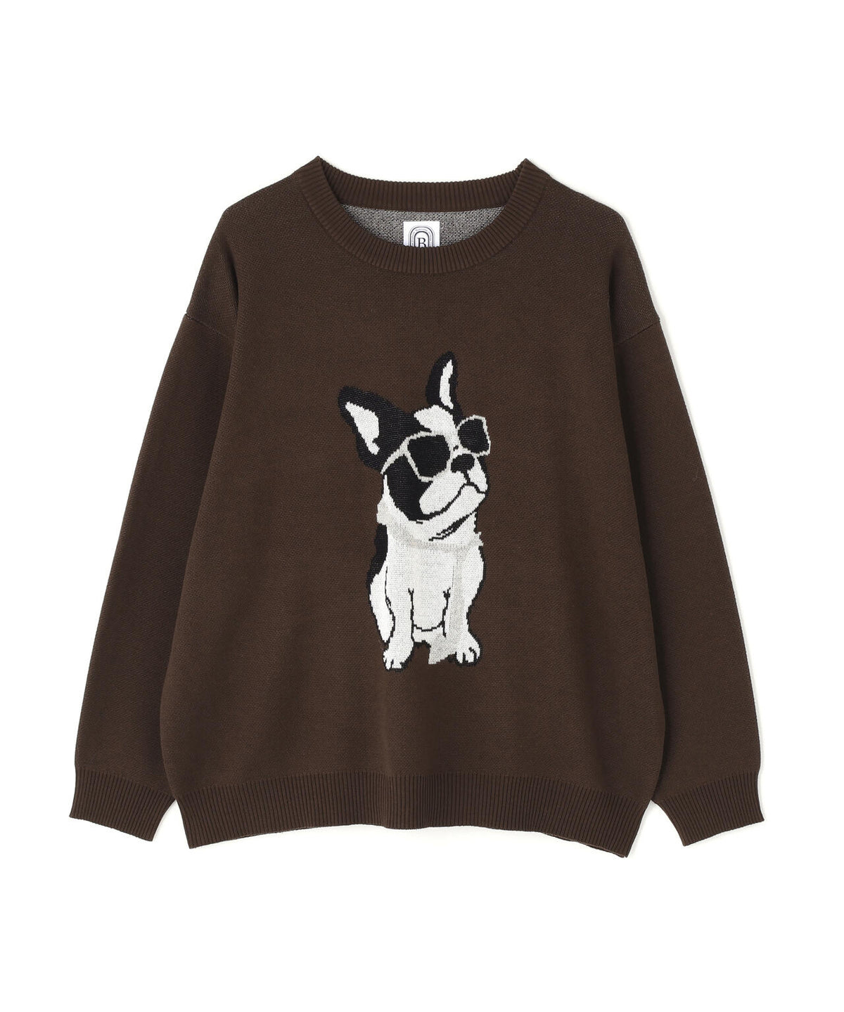B omnivore/ビーオムニボー　DOG CREW NECK KNIT