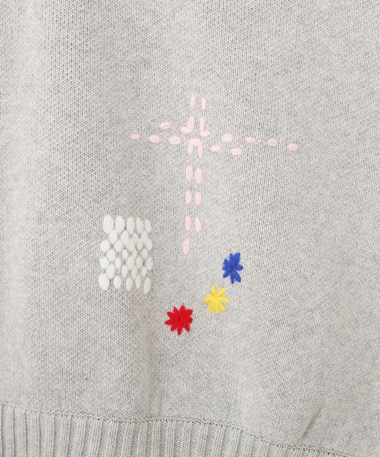 B omnivore/ビーオムニボー　HAND STITCH CREWNECK KNIT ハンドステッチクルーネックニット