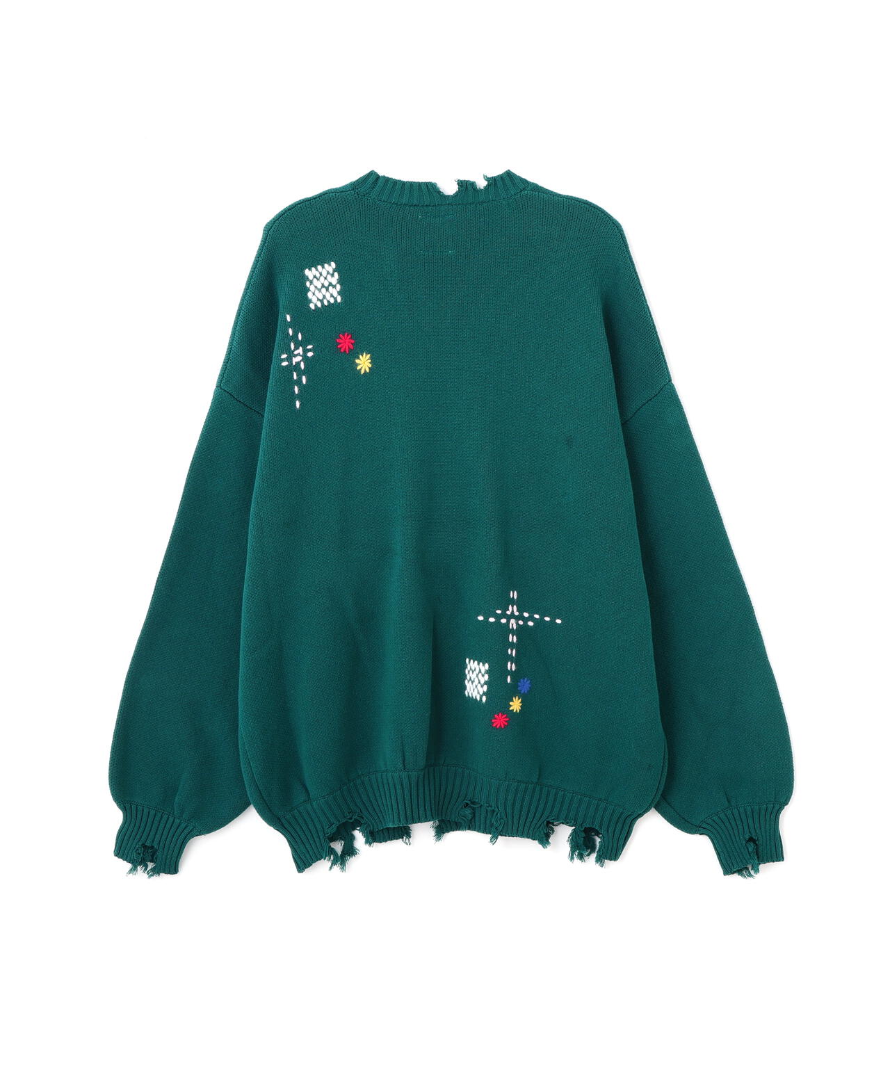B omnivore/ビーオムニボー　HAND STITCH CREWNECK KNIT ハンドステッチクルーネックニット