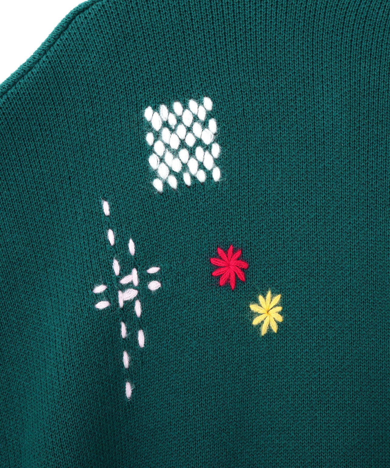 B omnivore/ビーオムニボー　HAND STITCH CREWNECK KNIT ハンドステッチクルーネックニット
