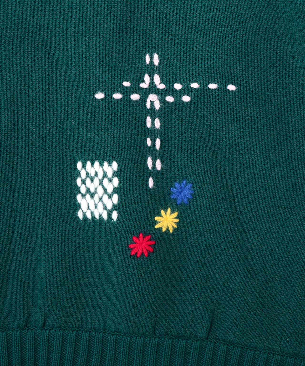 B omnivore/ビーオムニボー　HAND STITCH CREWNECK KNIT ハンドステッチクルーネックニット