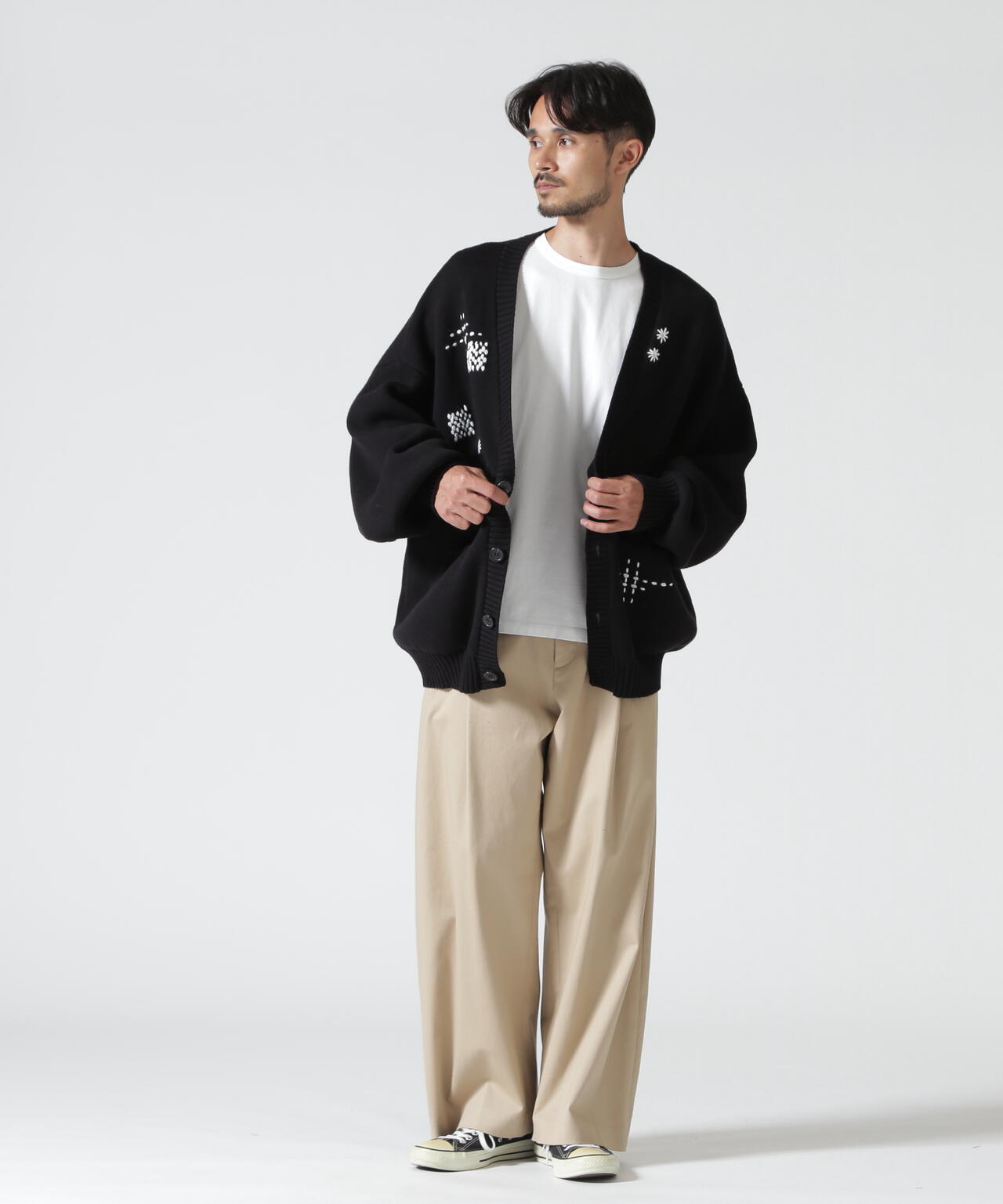 B omnivore/ビーオムニボー　HAND STITCH CARDIGAN ハンドステッチカーディガン