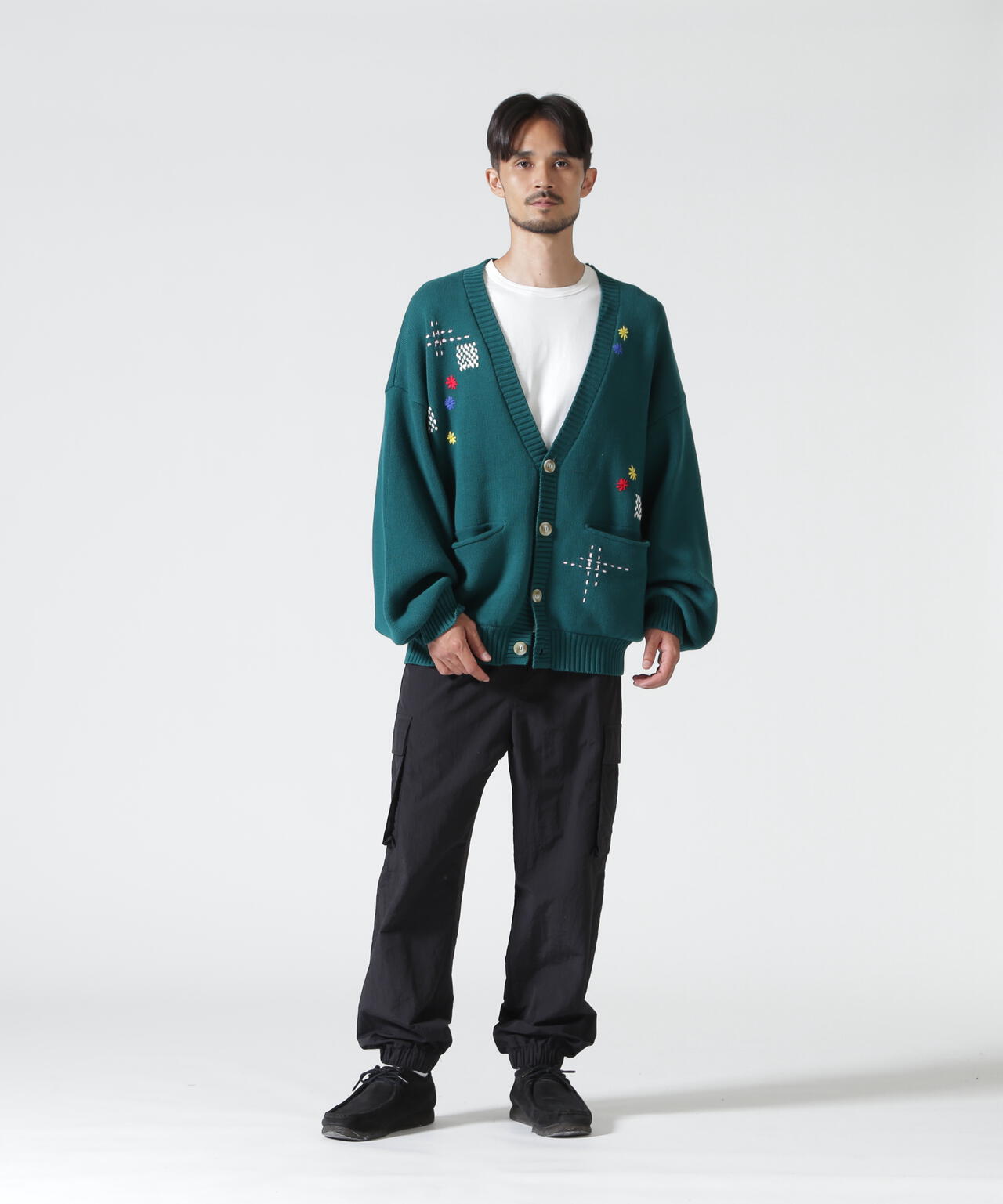 B omnivore/ビーオムニボー　HAND STITCH CARDIGAN ハンドステッチカーディガン