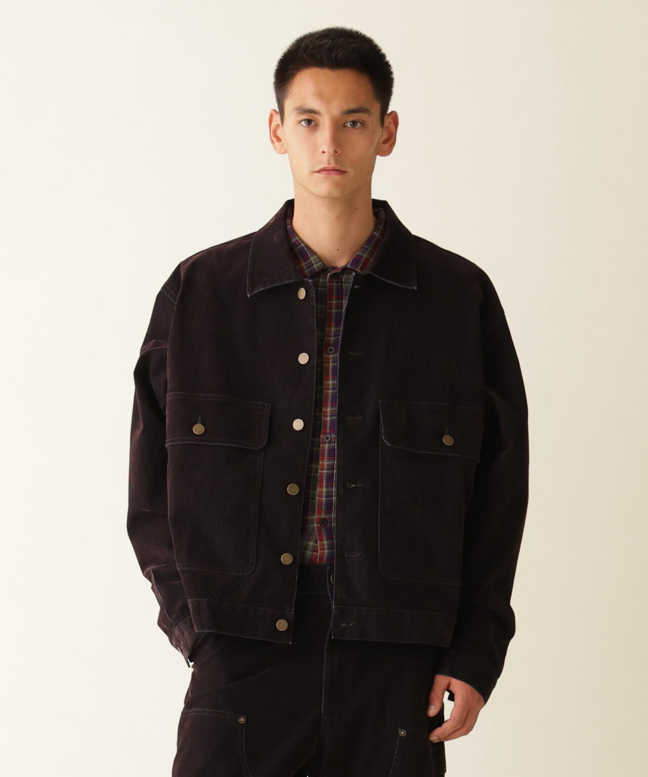 B omnivore/ビーオムニボー FLOCKY DENIM COVERALLS フロッキーデニム