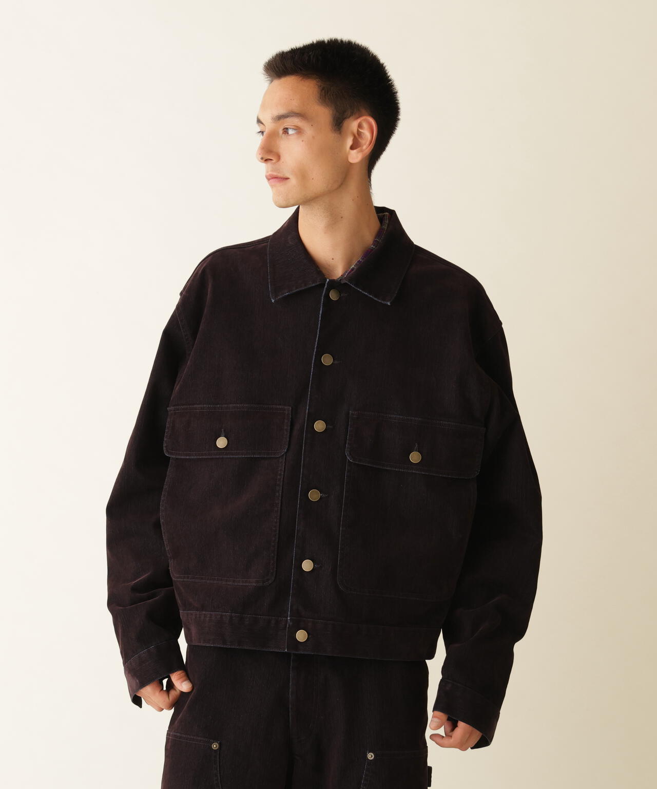 B omnivore/ビーオムニボー FLOCKY DENIM COVERALLS フロッキーデニム
