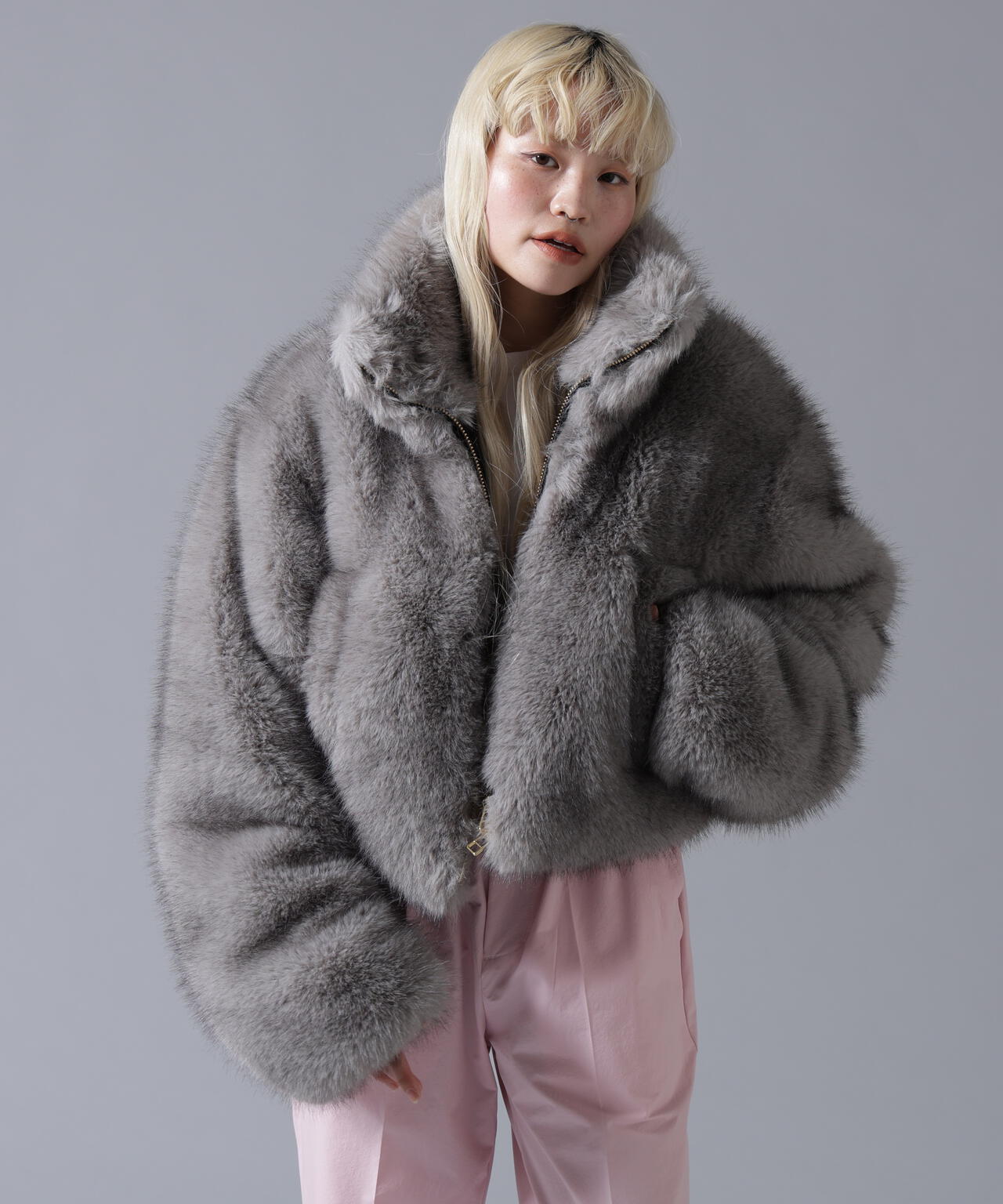 B omnivore/ビーオムニボー　ECO FUR STAND BLOUSON