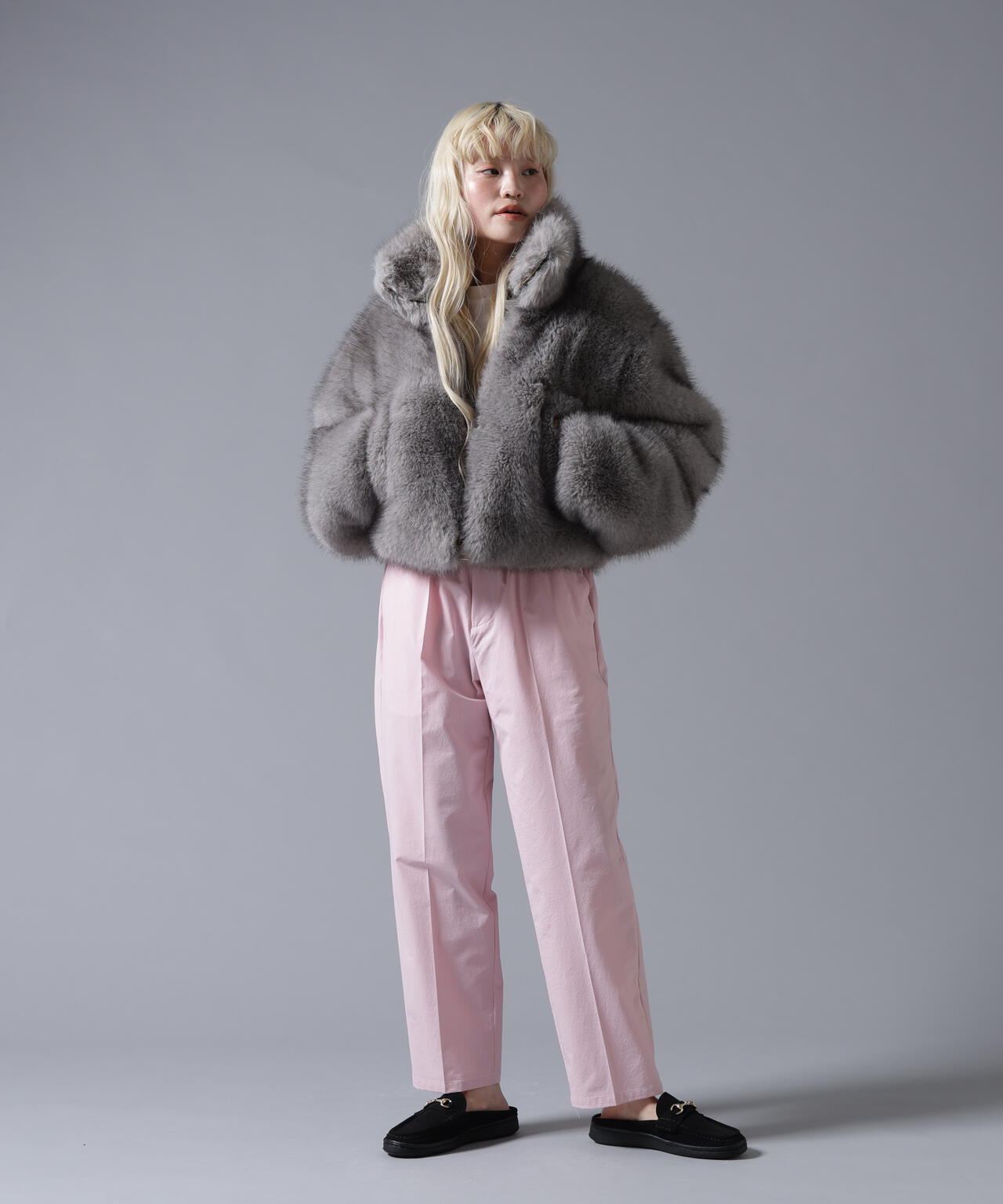 B omnivore/ビーオムニボー　ECO FUR STAND BLOUSON