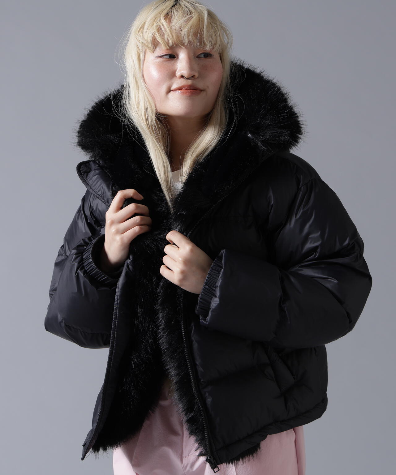 B omnivore/ビーオムニボー NYLON FUR HOOD BLOUSON | BEAVER