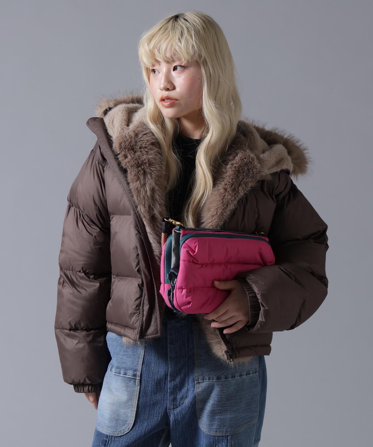 B omnivore/ビーオムニボー NYLON FUR HOOD BLOUSON | BEAVER