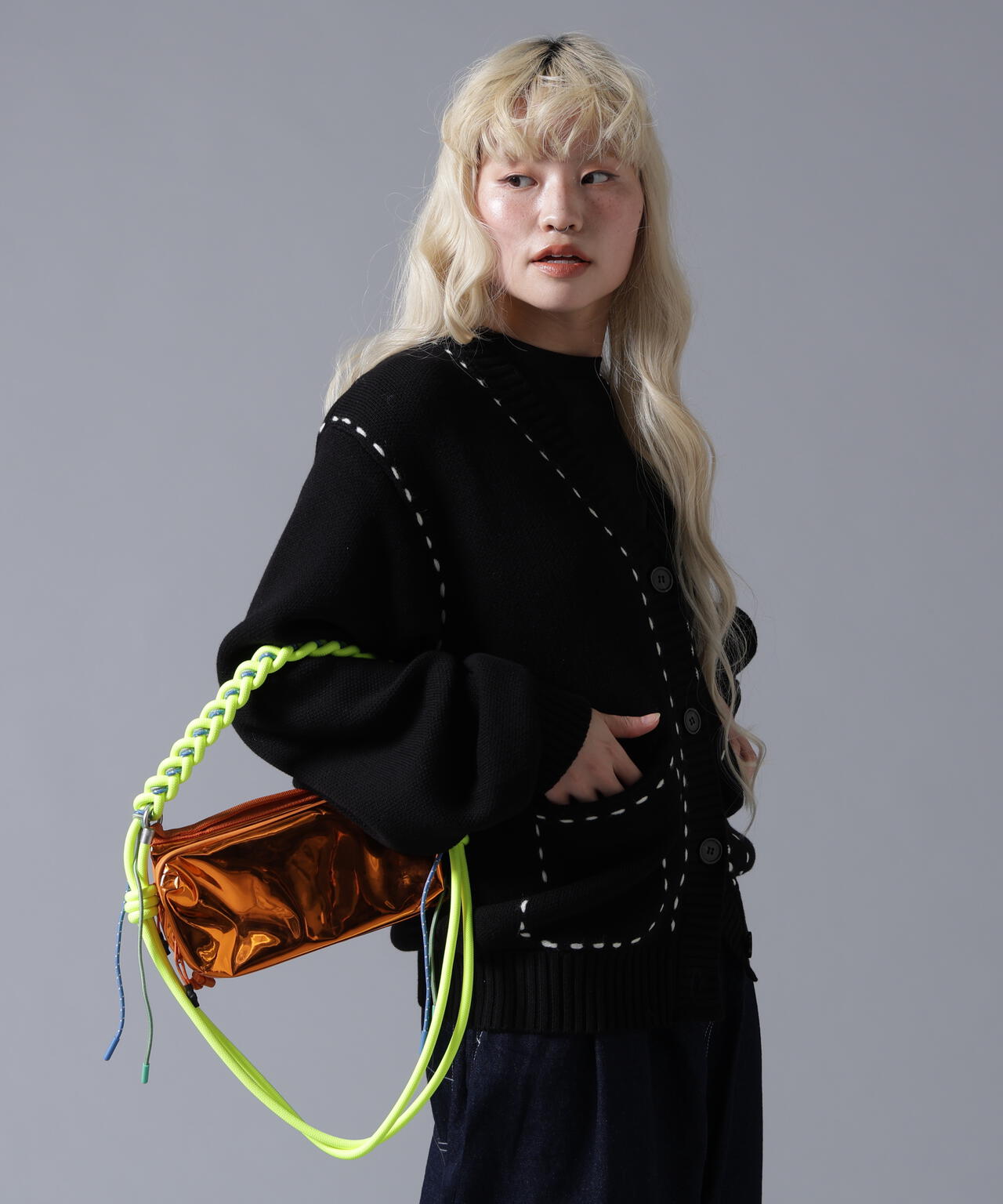 B omnivore/ビーオムニボー　STITCH KNIT CARDIGAN