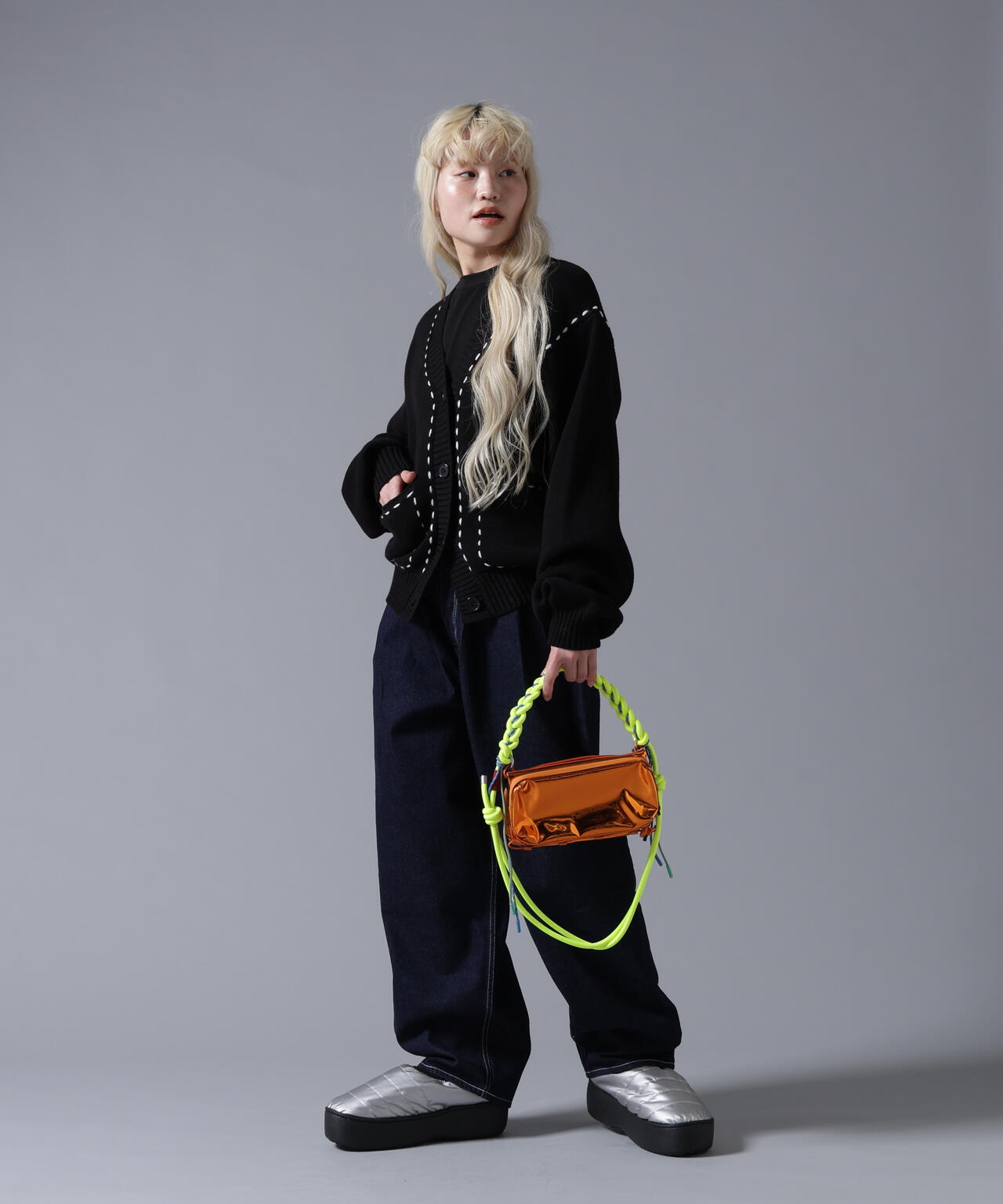 B omnivore/ビーオムニボー　STITCH KNIT CARDIGAN