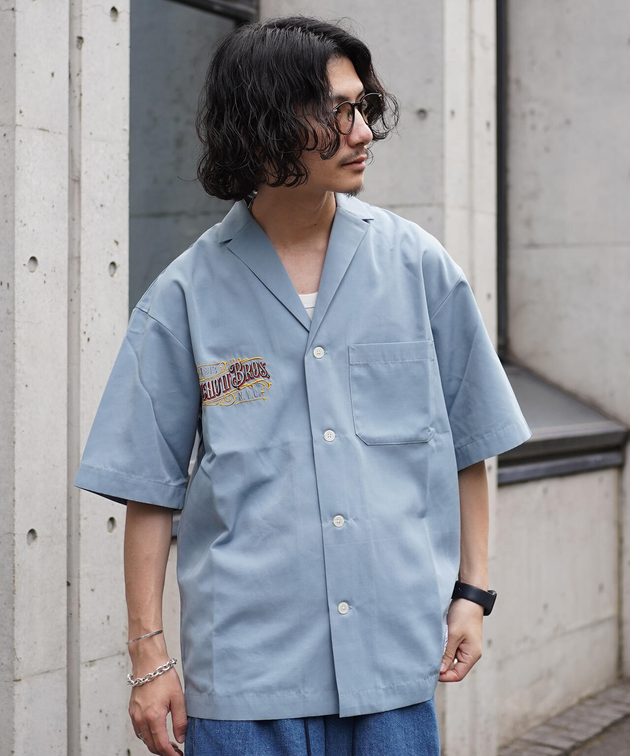 WEB LIMITED】EMB. TC SHIRT BARBER/刺繍シャツ 