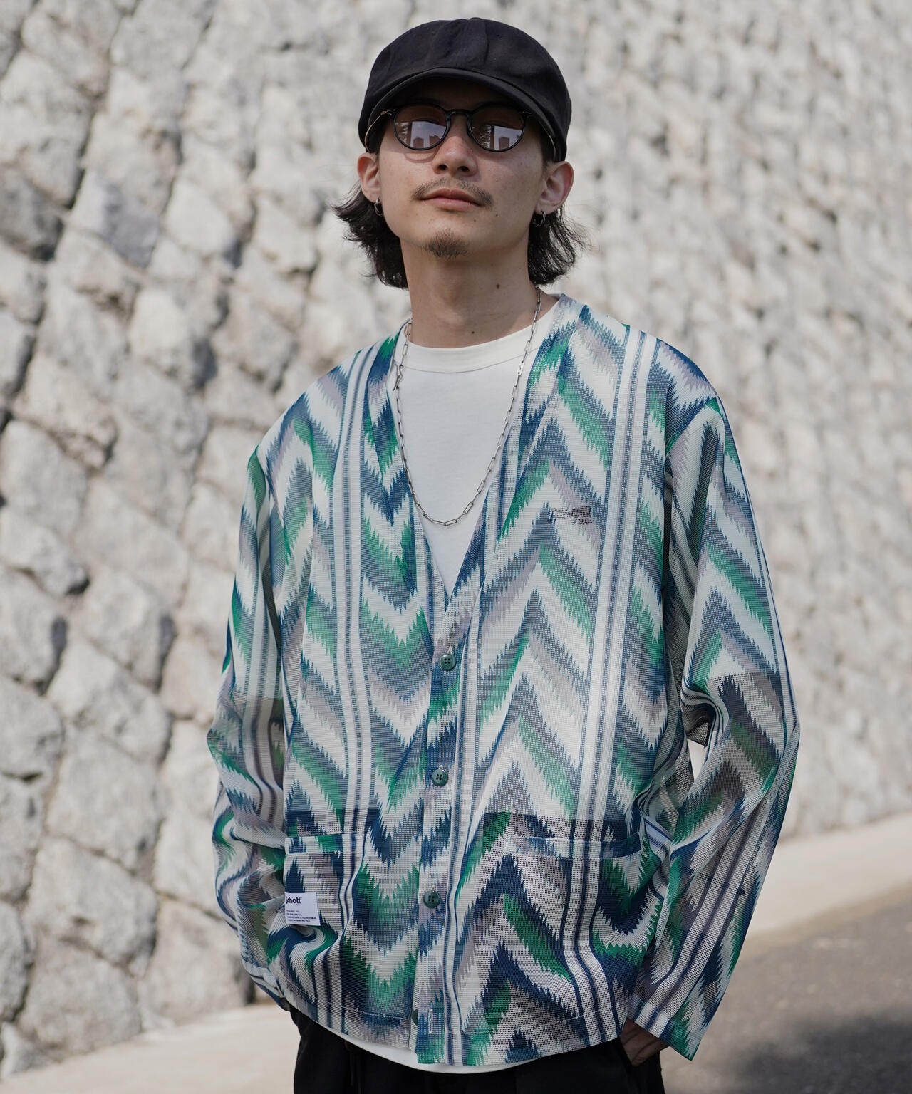 PATTERNED MESH CARDIGAN/パターンメッシュ カーディガン | Schott