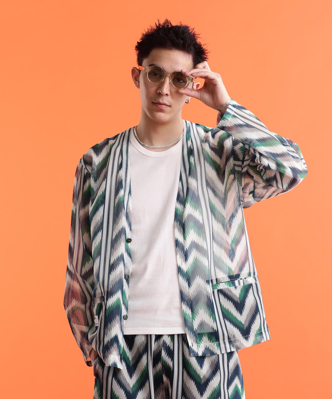 PATTERNED MESH CARDIGAN/パターンメッシュ カーディガン | Schott