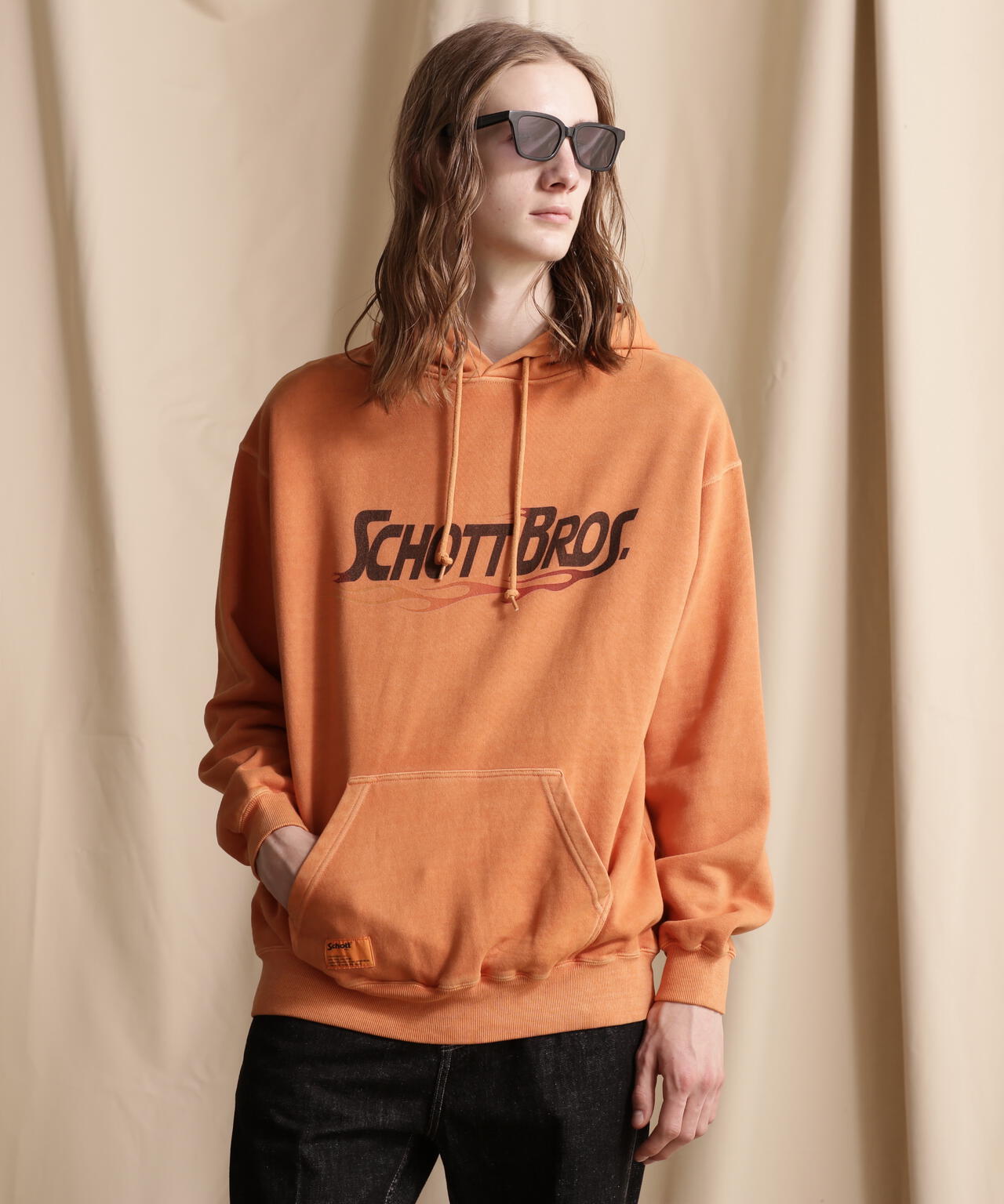 HOODED SWEAT FIRE SCRIPT/ファイアスクリプト パーカー | Schott