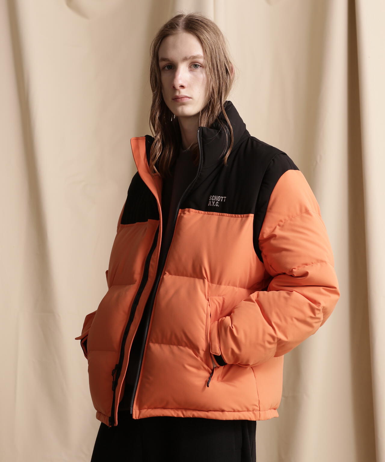 INUFM Schott ショット バイカラー ダウンジャケット INUFM様専用 Schott ショット バイカラー ダウンジャケット