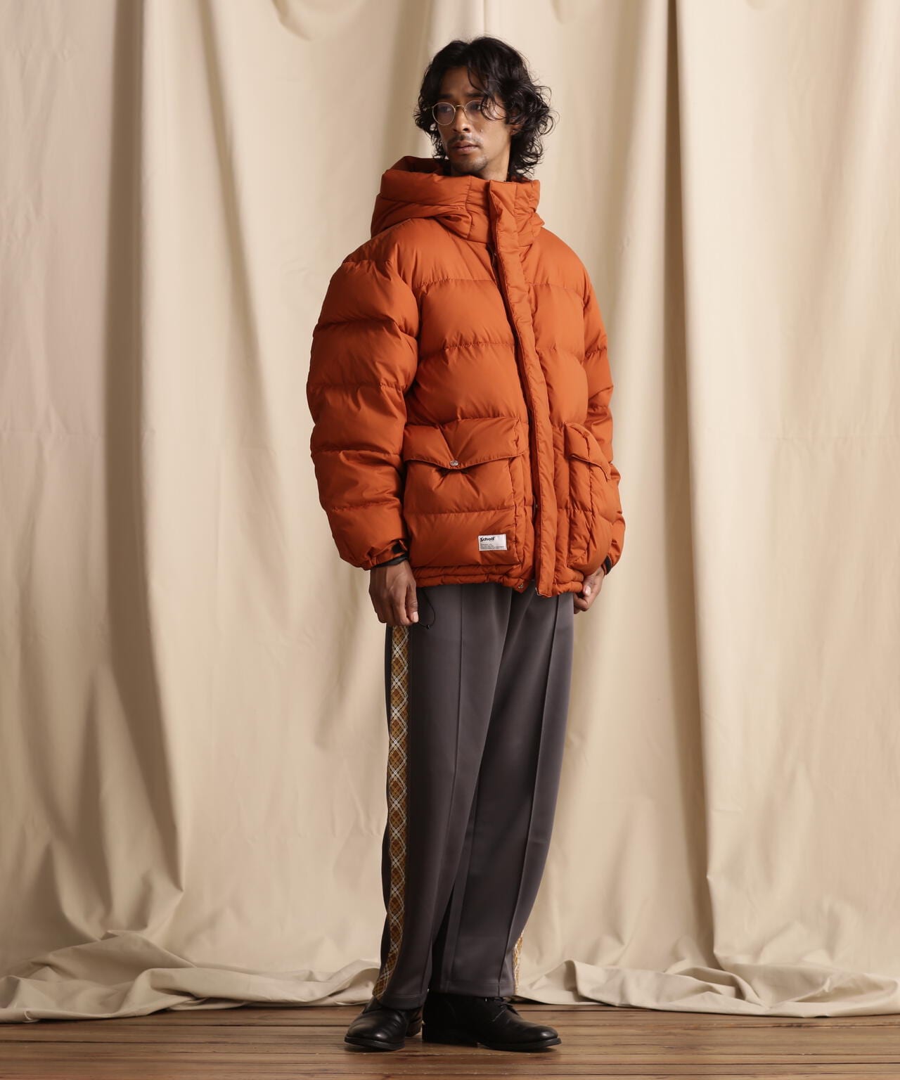 SCHOTT　ショット　ダウン　M TOP TIRE HOODED DOWN JACKET/トップティア フードダウンジャケット