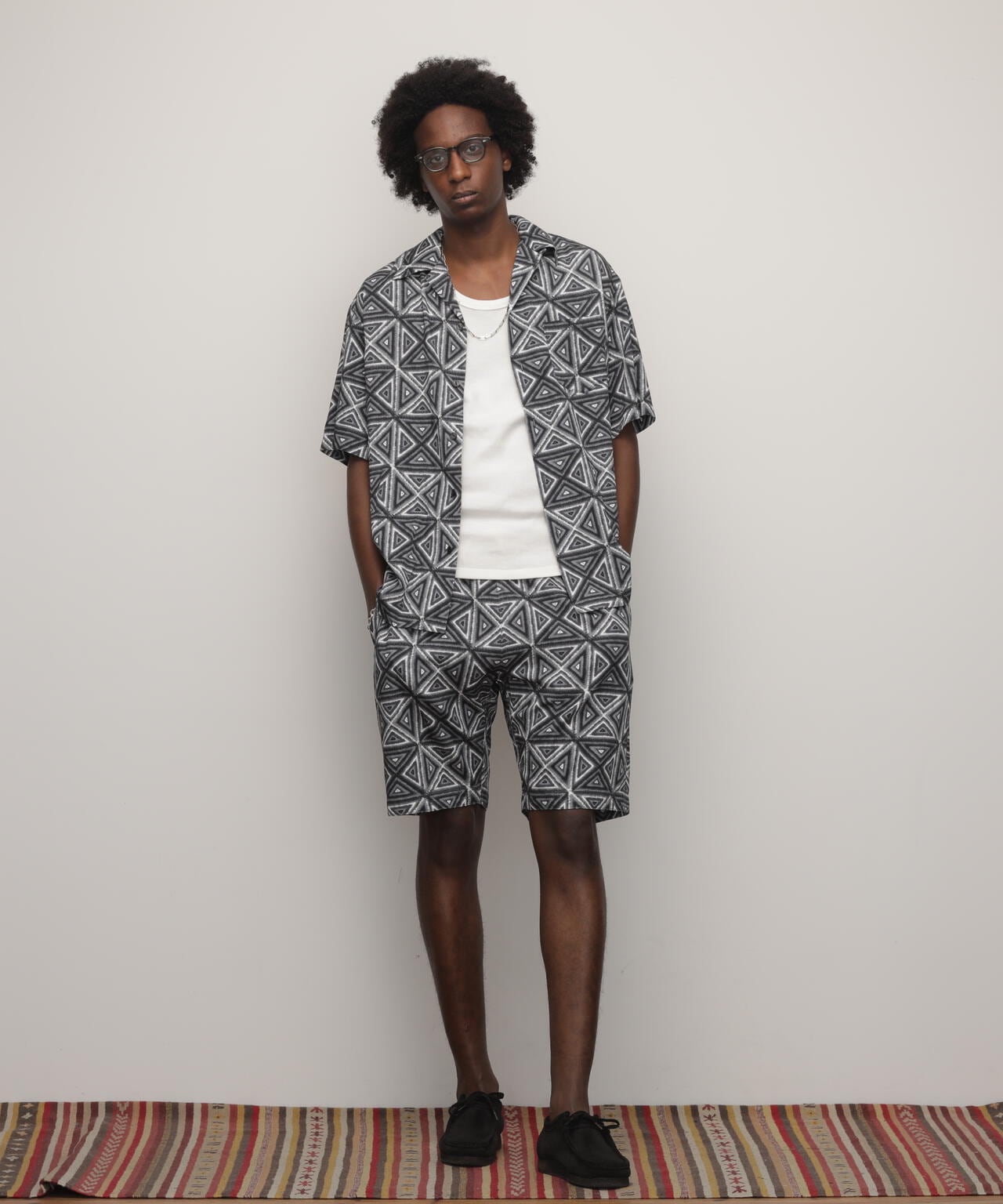 【定価1.3万】 Schott ハワイアンショーツ ジオメトリックトライアングル HAWAIIAN SHORTS