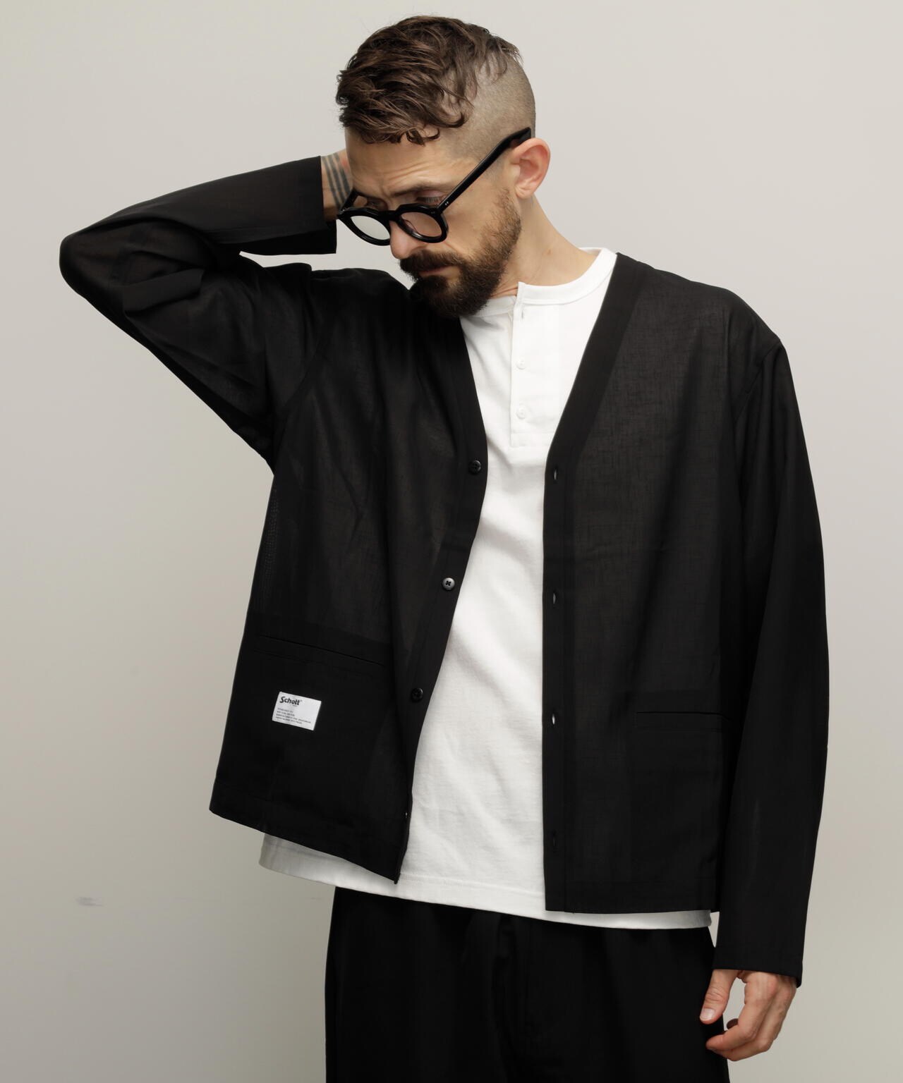 SLUB CHIFFON CARDIGAN/スラブシフォン カーディガン | Schott