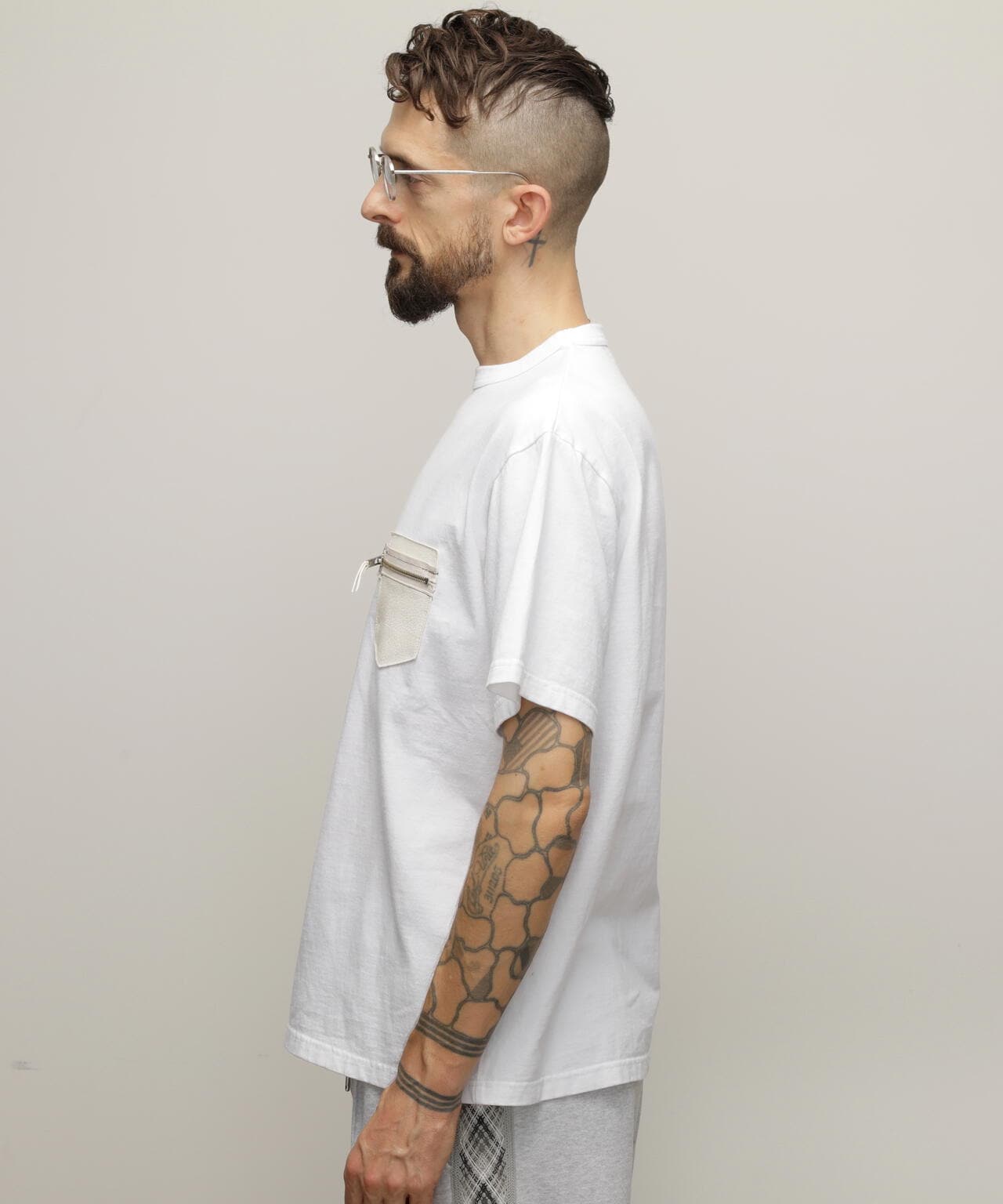 ショット（Schott）/T−SHIRT CUSTOM ZIP LEATHER PKT／カスタムジップ レザーポケット Tシャ T-SHIRT CUSTOM ZIP LEATHER PKT/カスタムジップ レザーポケット T