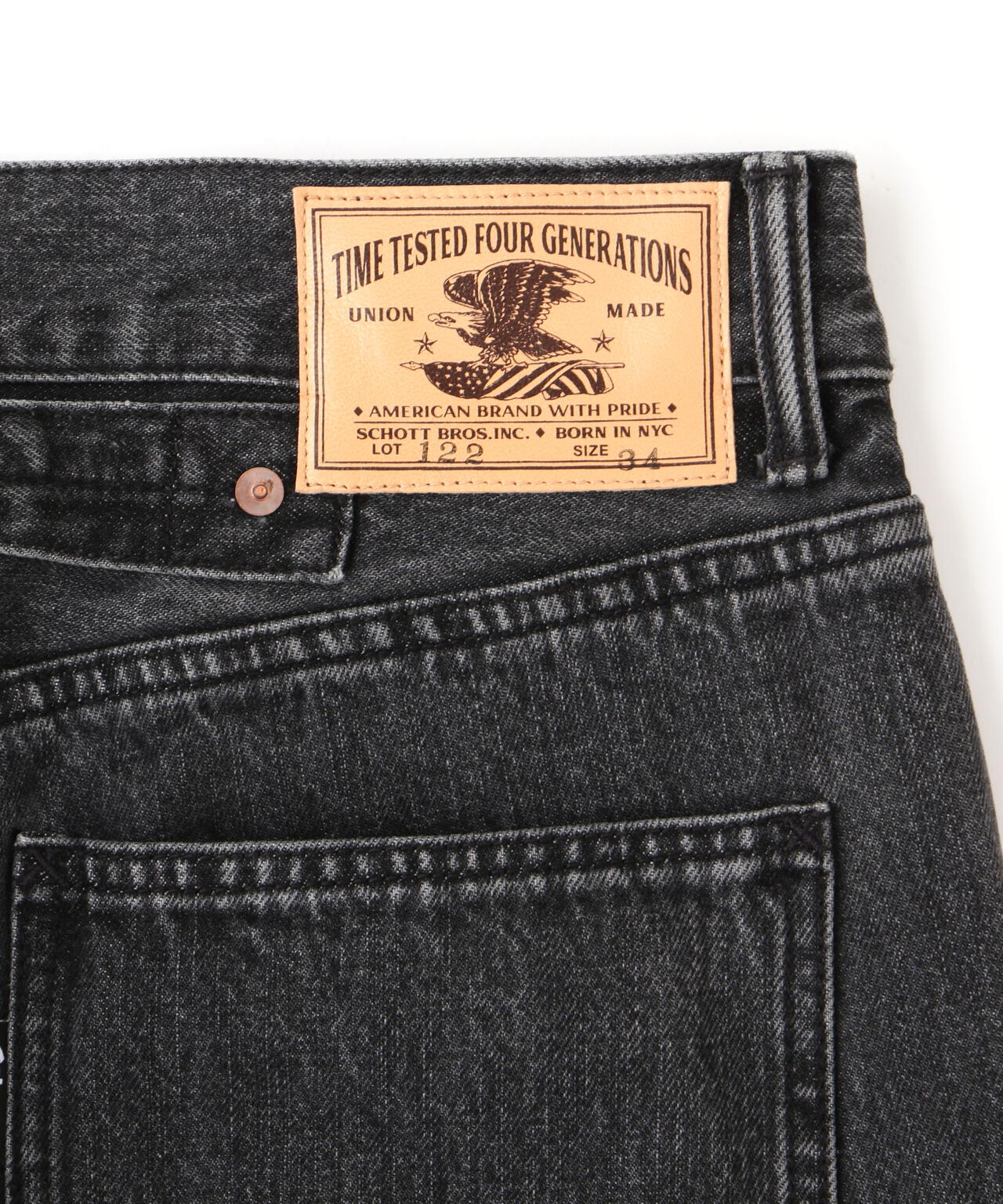 LOT.125 BLACK DENIM/ブラック デニム パンツ | Schott（ショット