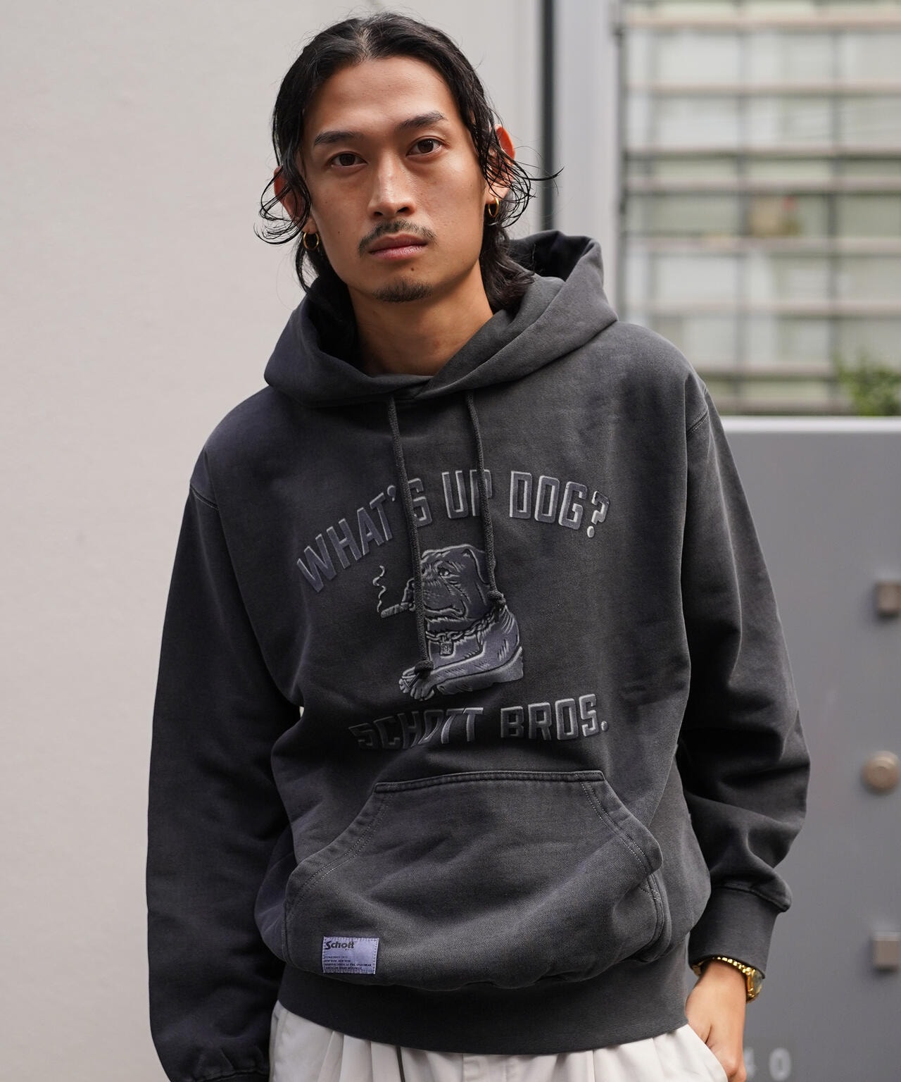 HOODED SWEAT FLOCKY CHILL ROTTWEILER/フロッキー チルロットワイラー