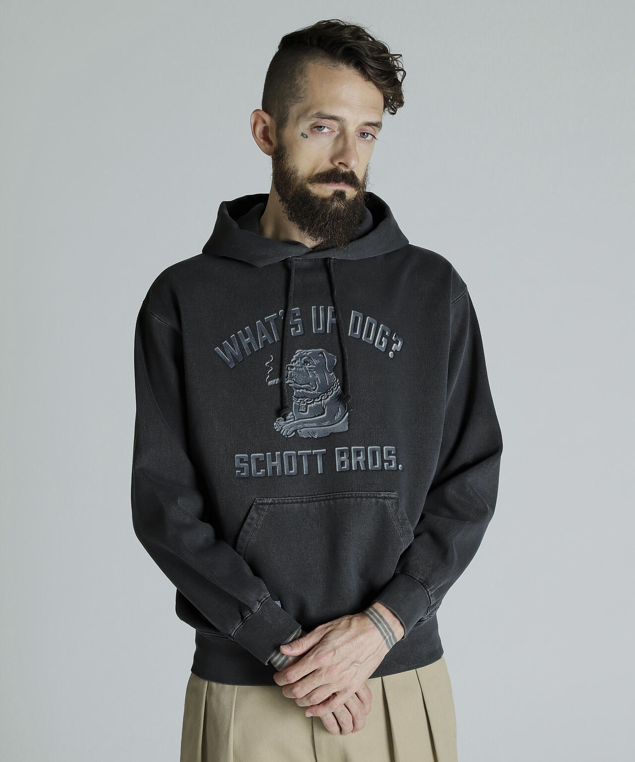 HOODED SWEAT FLOCKY CHILL ROTTWEILER/フロッキー チルロットワイラー