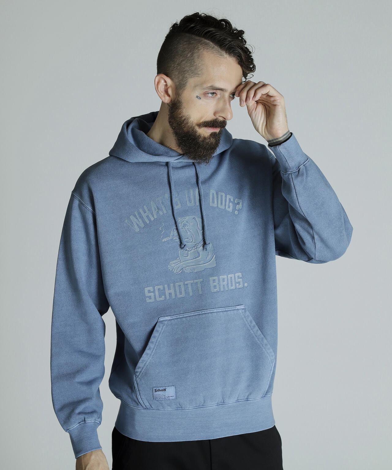 HOODED SWEAT FLOCKY CHILL ROTTWEILER/フロッキー チルロットワイラー