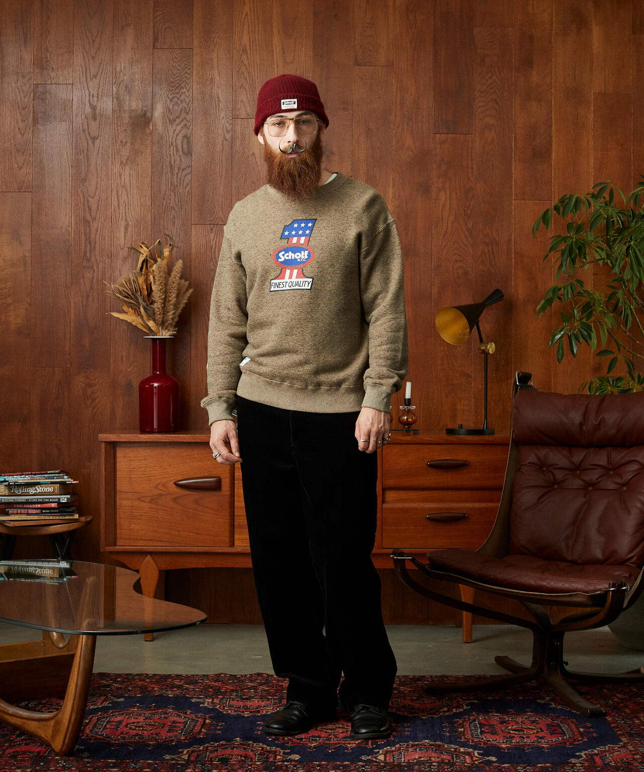 ショット（Schott）/SALT AND PEPPER SWEAT NO．1 AMERICAN／ソルトアンドペッパー スウェ SALT AND PEPPER SWEAT NO.1 AMERICAN/ソルトアンドペッパー