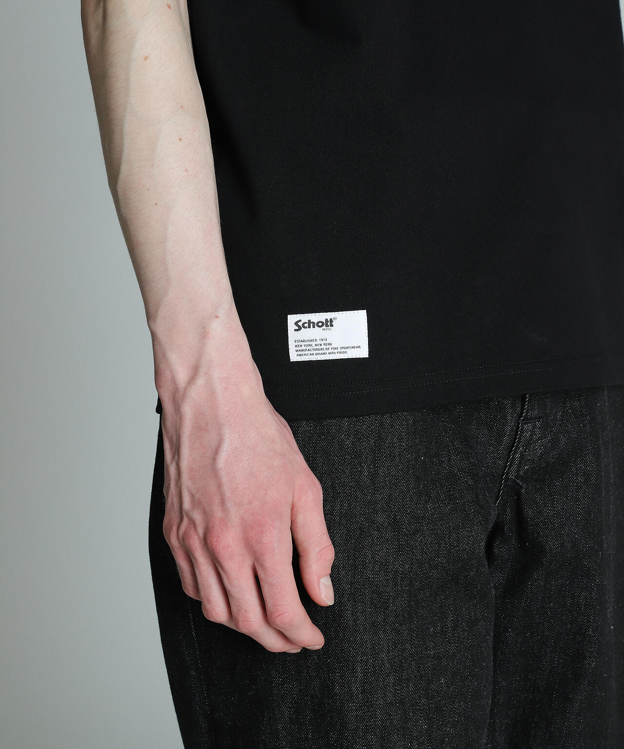 LEATHER POCKET DIAMOND STUDS T-SHIRT/レザーポケット ダイヤモンド