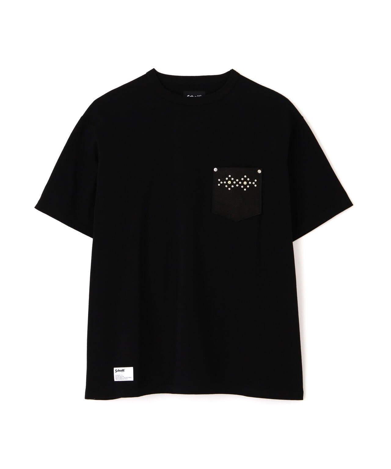 LEATHER POCKET DIAMOND STUDS T-SHIRT/レザーポケット ダイヤモンド
