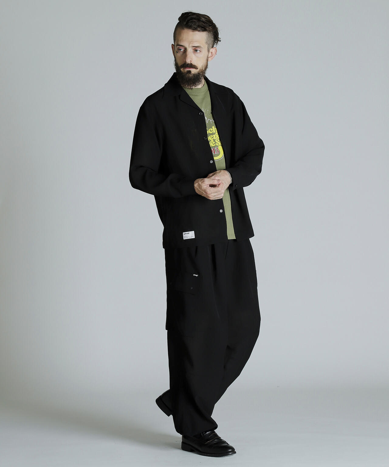 美品！ Schott シフォンシャツ カーゴパンツ セットアップ ブラック CHIFFON LS SHIRT/シフォン LSシャツ | Schott（ショット） ｜【公式