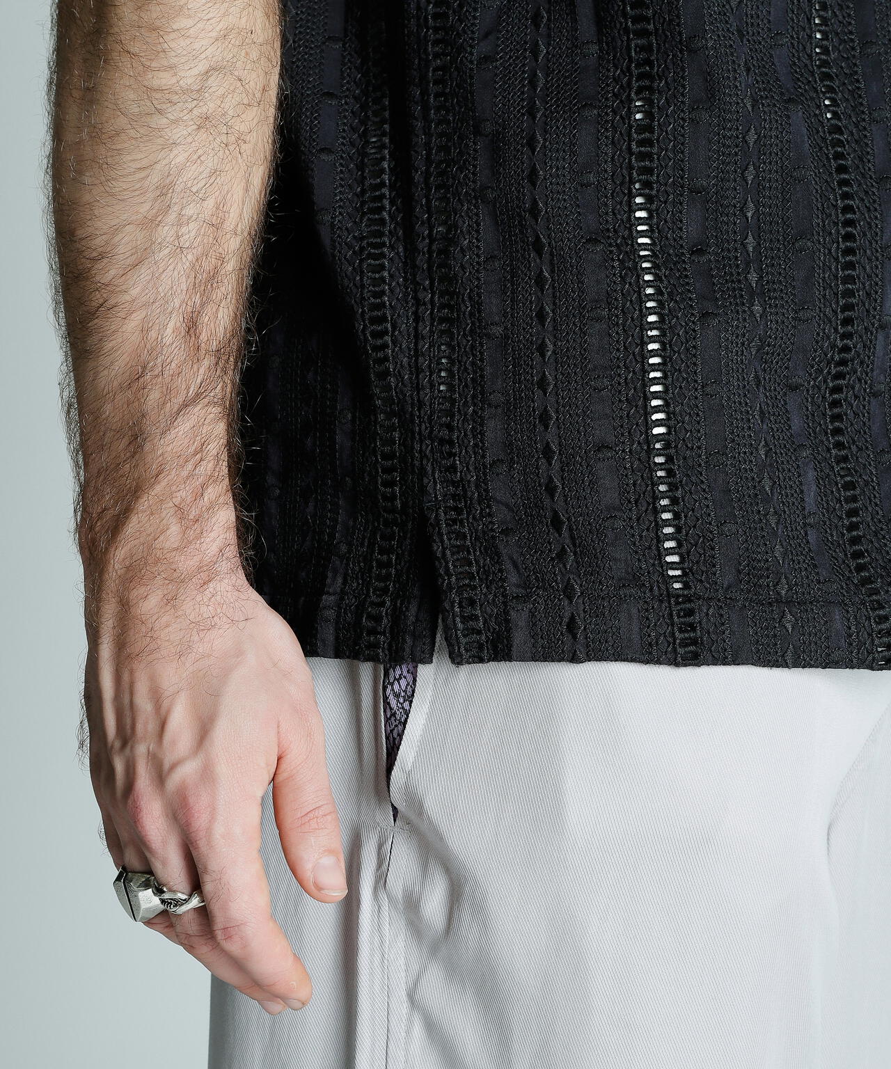 CR SHIRT EMBROIDERY/コットン レーヨン 刺繍シャツ | Schott