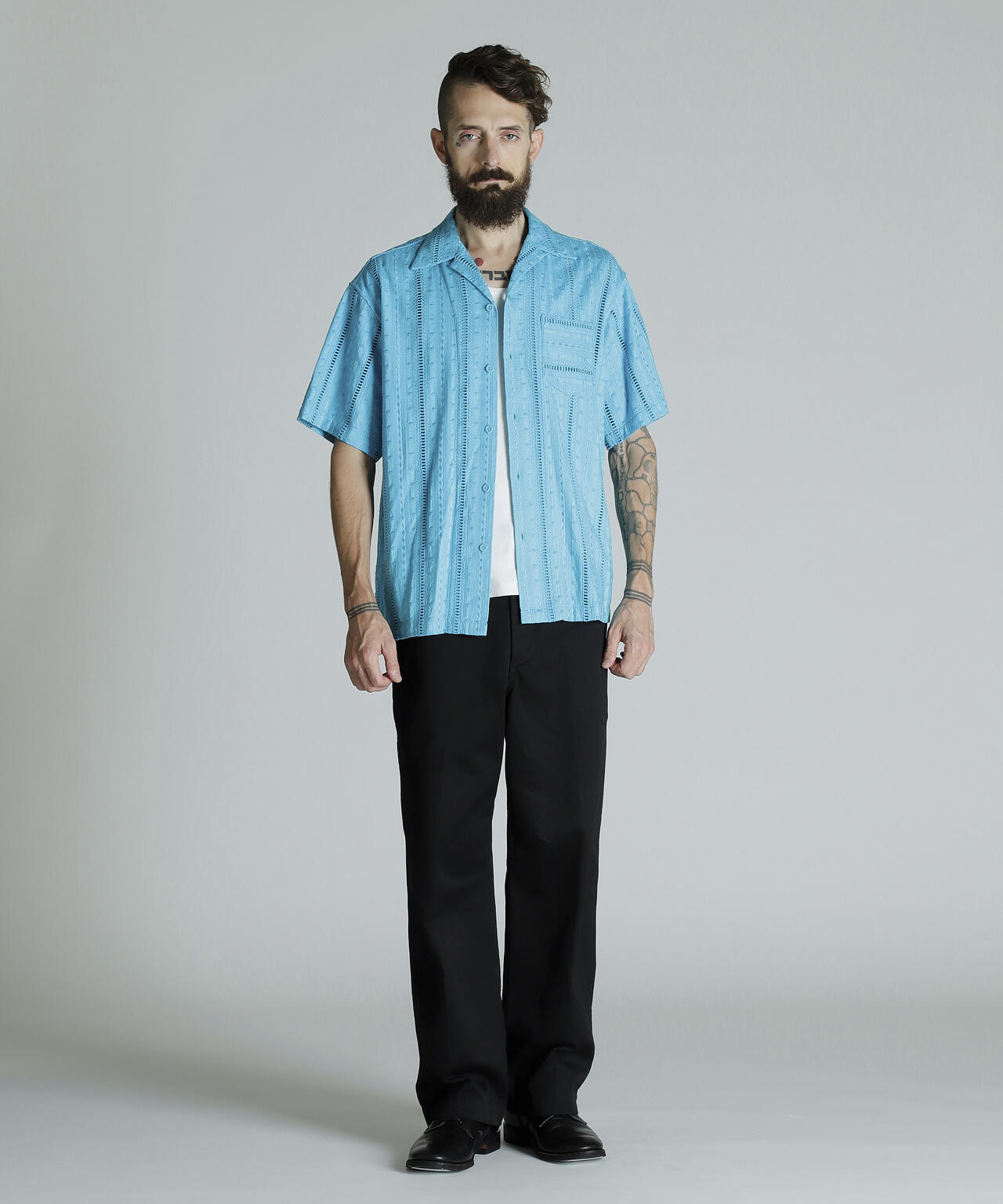 schott CR SHIRT EMBROIDERY/コットンレーヨン刺繍シャツ CR SHIRT EMBROIDERY/コットン レーヨン 刺繍シャツ | Schott