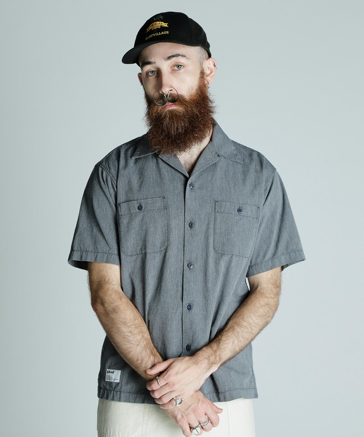 COTTON COVERT SS SHIRT/コットンコバート 半袖 シャツ | Schott