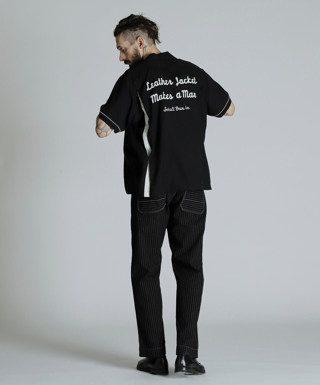BOWLING SS SHIRT'LEATHER JACKET MAKES A MAN/ボーリングSSシャツ