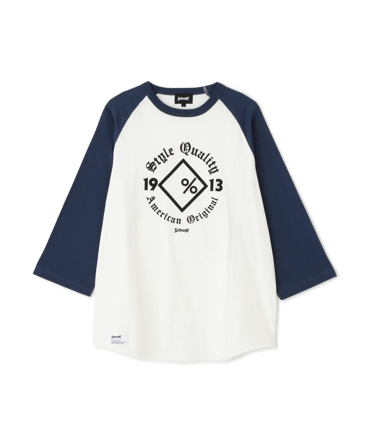 QS T-SHIRT DIAMOND/ラグラン Tシャツ ダイアモンド | Schott QS T-SHIRT DIAMOND/ラグラン Tシャツ ダイアモンド | Schott