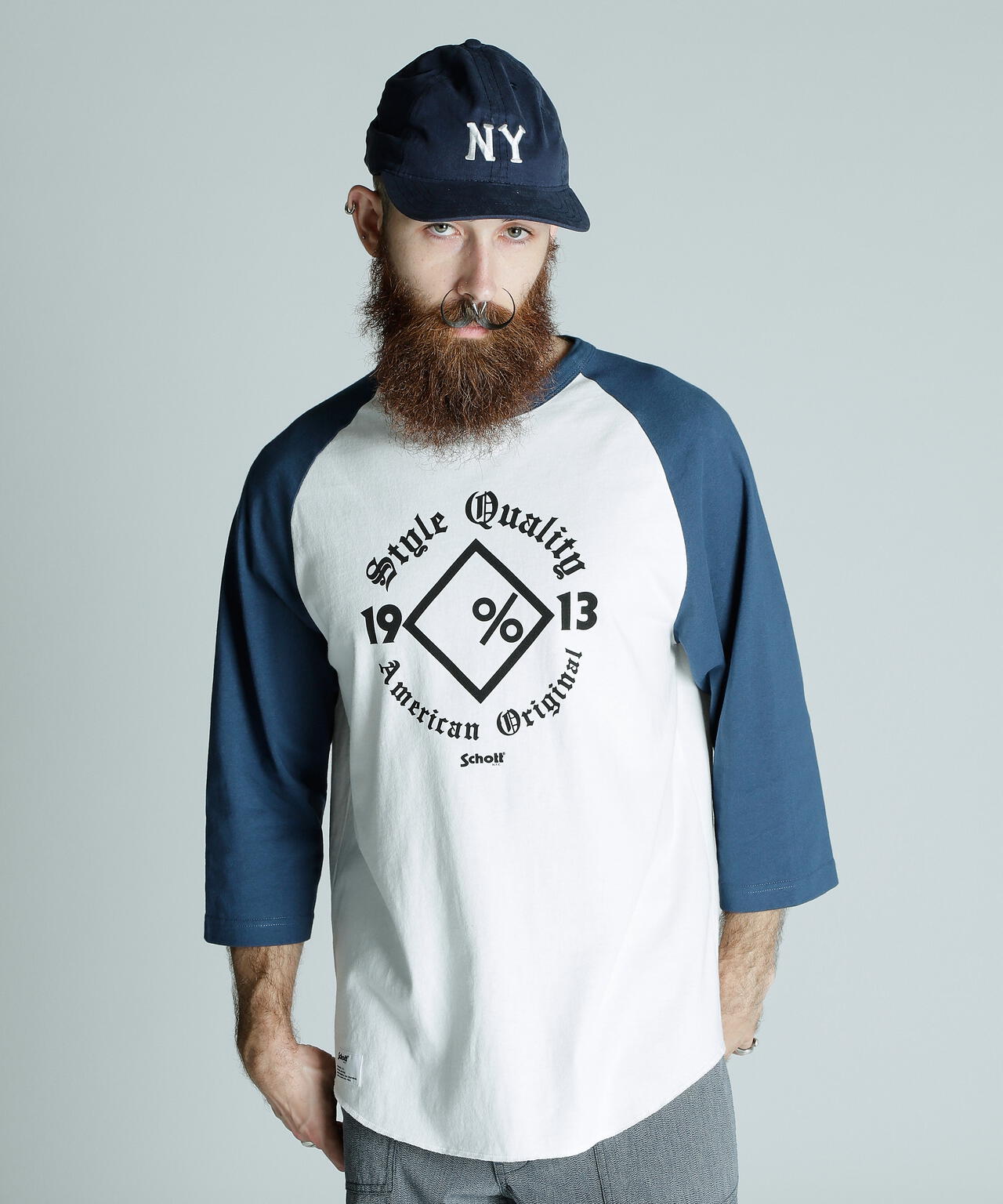 QS T-SHIRT DIAMOND/ラグラン Tシャツ ダイアモンド | Schott QS T-SHIRT DIAMOND/ラグラン Tシャツ ダイアモンド | Schott