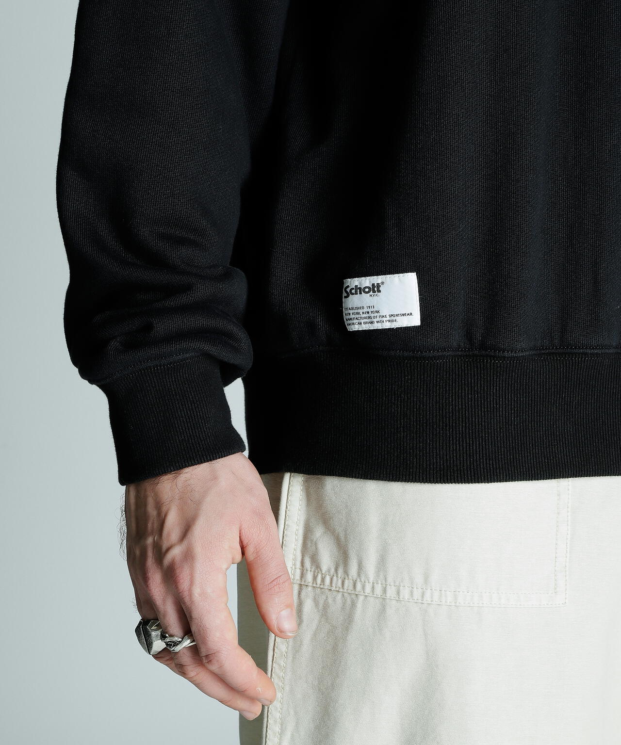 LEATHER ELBOW PATCH SWEAT/レザーエルボーパッチ スウェット